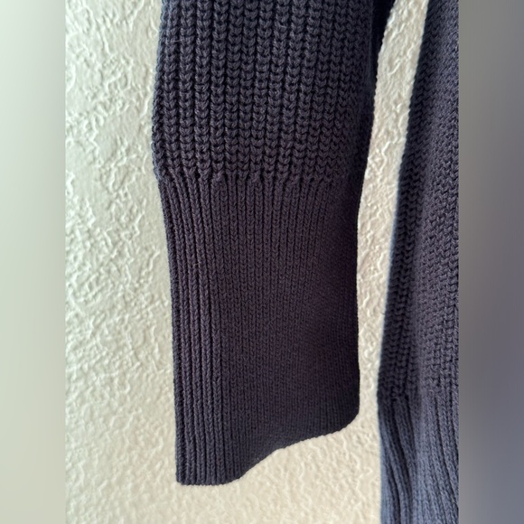 J Crew Quiet Luxury Turtleneck Cotton Cashmere Navy Blue Relaxed Sweater Large - Picture 9 of 13